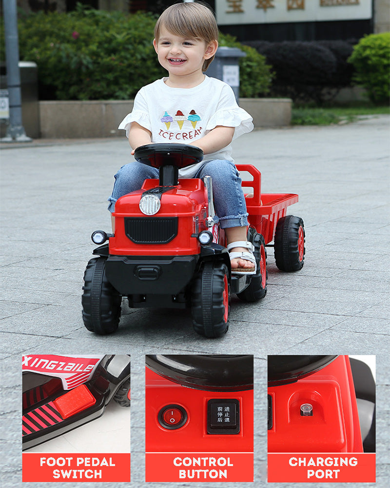 Kids Electric Car Tractor Ride On Car Toy Car With A Bucket Rideable Car