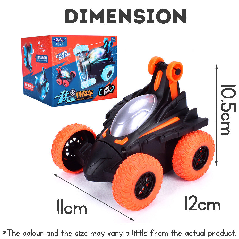 360 Degree Automatic Rotating Racing Stunt Car with Dynamic Sound Effects, Cool Lights, and a Boy's Toy