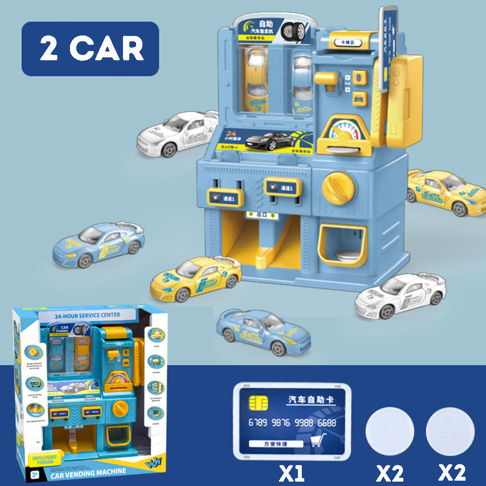 Kids Car Vending Machine Toys Pretend Play Coin Card Lights Music Toys For Boys Girls Toys