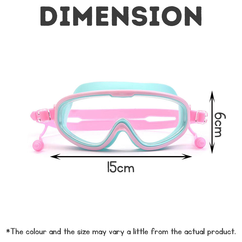 Goggles Swimming Kids Swimming Goggles Anti-fog Wide Vision Adjustable Waterproof Silicone Frame