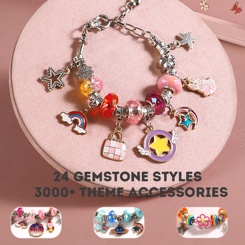 Kid's Bead Bracelet DIY Materials Puzzle Toy Girls' Accessories Jewelry Gift Box Girl's Ring Necklace DIY