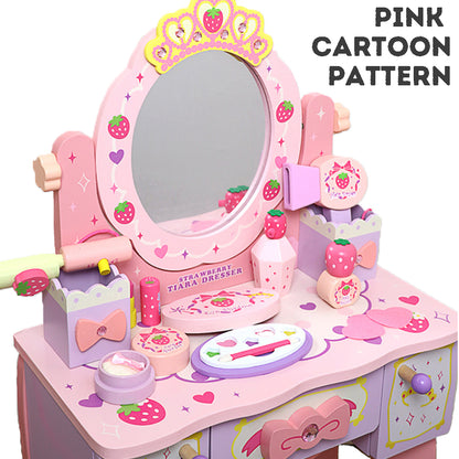 Kids Dressing Table chair set pretend play dressing table featuring mirror drawer kids wooden dressing table set