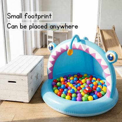 Round Inflatable Crocodile Pool with Kid's Slide Outdoor Play Pool Swimming Pool and Ocean Ball Pit