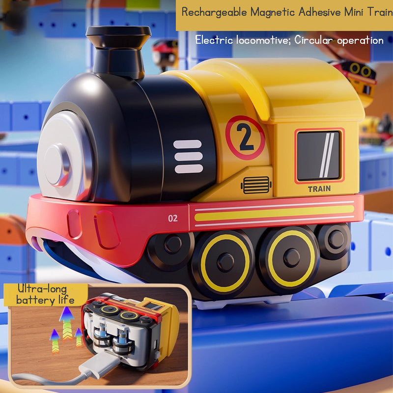 Kid's Magnetic Tiles Track  Electric Train Track Toy  Free Assembly Building Blocks Set Kid's Birthday Gift