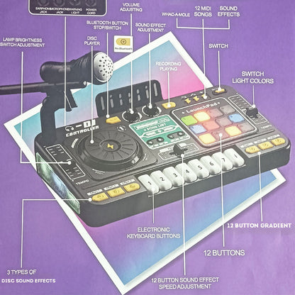 Kid's  Bluetooth DJ Mixer Toy Electronic Keyboard Toy Playing Musical Instrument Microphone Music Toy Instrument Toy