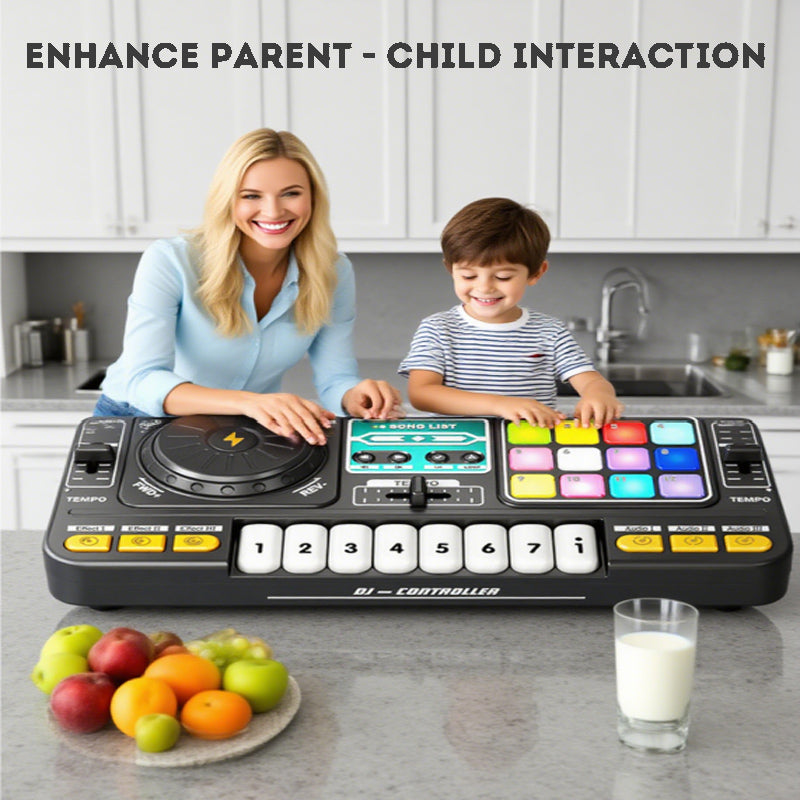 Kid's  Bluetooth DJ Mixer Toy Electronic Keyboard Toy Playing Musical Instrument Microphone Music Toy Instrument Toy