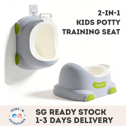2-in-1 Kids Potty Training Seat Wall-Mounted Urinal for Boys