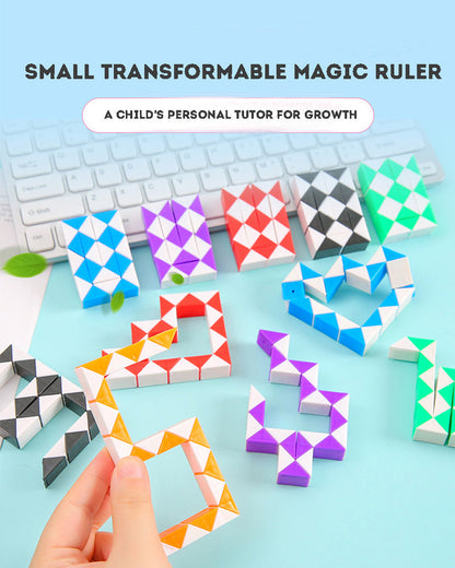 Educational Toy Foldable Transformable Magic Ruler 24 Segments Mini Develop Intelligence Creative Small Toy