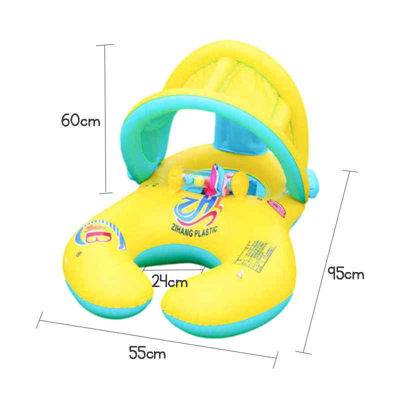 Baby Swimming Float Mother-child Swimming Ring Sunshade Infant Swimming Float Toddler Float