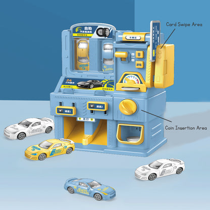 Kids Car Vending Machine Toys Pretend Play Coin Card Lights Music Toys For Boys Girls Toys