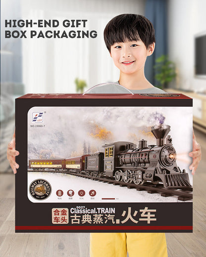 Children's Remote Control Steam Train Super Long Jointed Track Electric Toy Train Set - Creative Building Kit