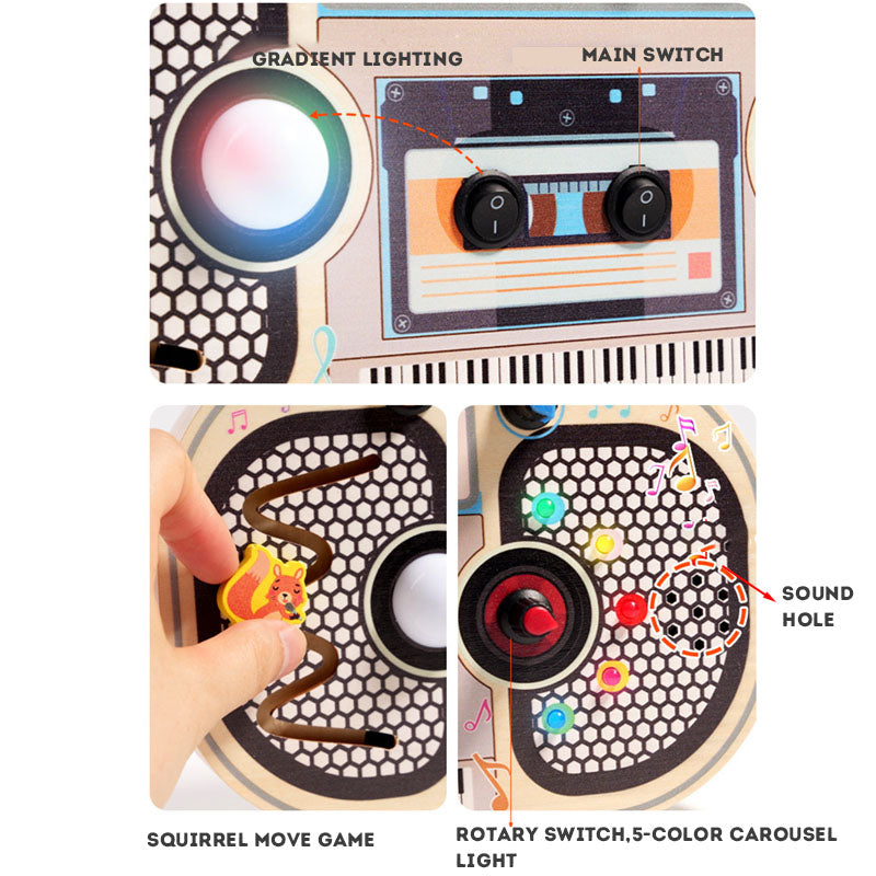 Early Education Wooden LED Switch Light Toy for Children - Enhances Color Recognition and Cognitive Skills