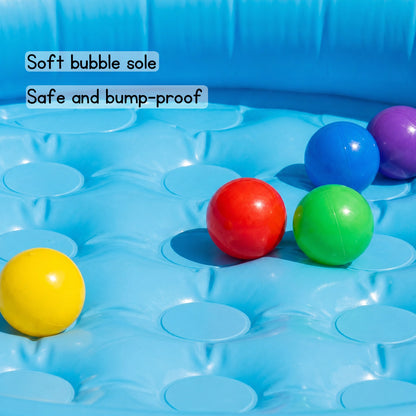 Round Inflatable Crocodile Pool with Kid's Slide Outdoor Play Pool Swimming Pool and Ocean Ball Pit