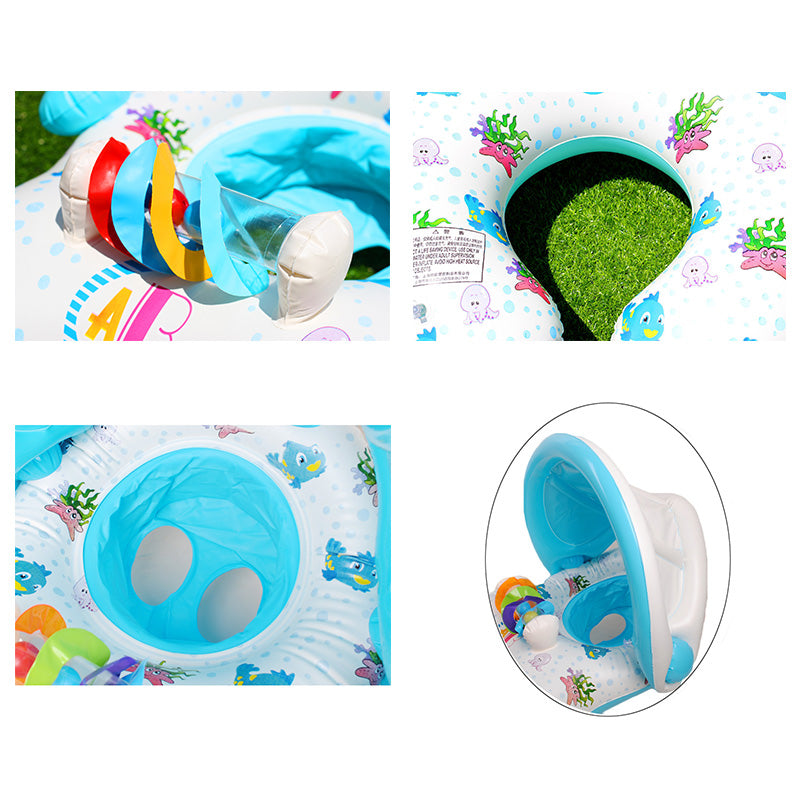 Baby Swimming Float Mother-child Swimming Ring Sunshade Infant Swimming Float Toddler Float