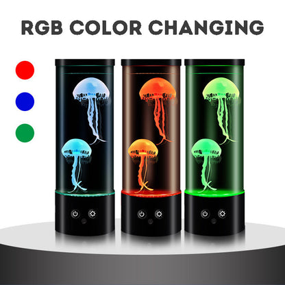 Remote-Controlled Dancing Jellyfish Lamp: Silent LED Color-Changing Creative Bedside Atmosphere Table Lamp with USB Night Light