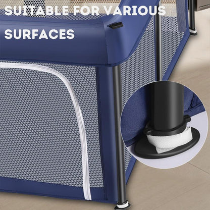 Baby Foldable No Assembly Playpen Travel Portable Fence Safe Play Yard Home Playground