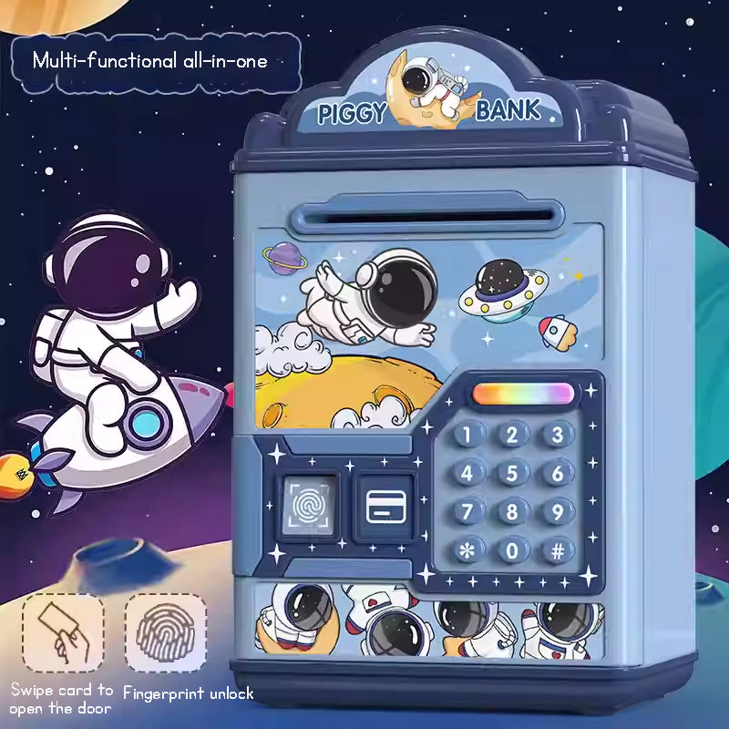 ATM Bank Savings Box Fingerprint Money Savings Box Coin Machine Children's Multi functional Safe Box