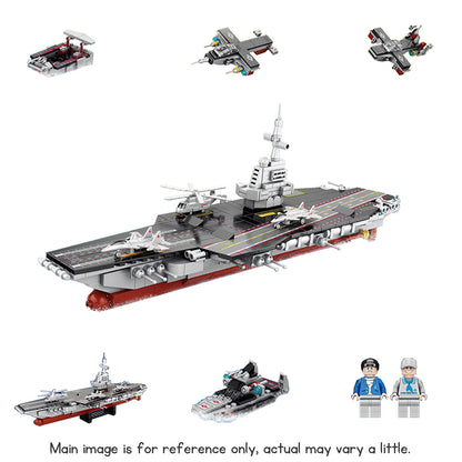 Building block battleship set military aircraft carrier model blocks suitable for both adults kids toys set