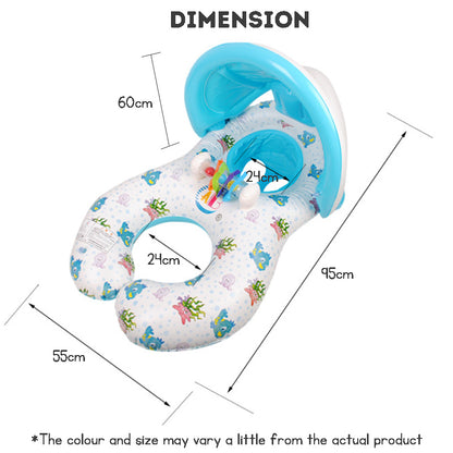 Baby Swimming Float Mother-child Swimming Ring Sunshade Infant Swimming Float Toddler Float