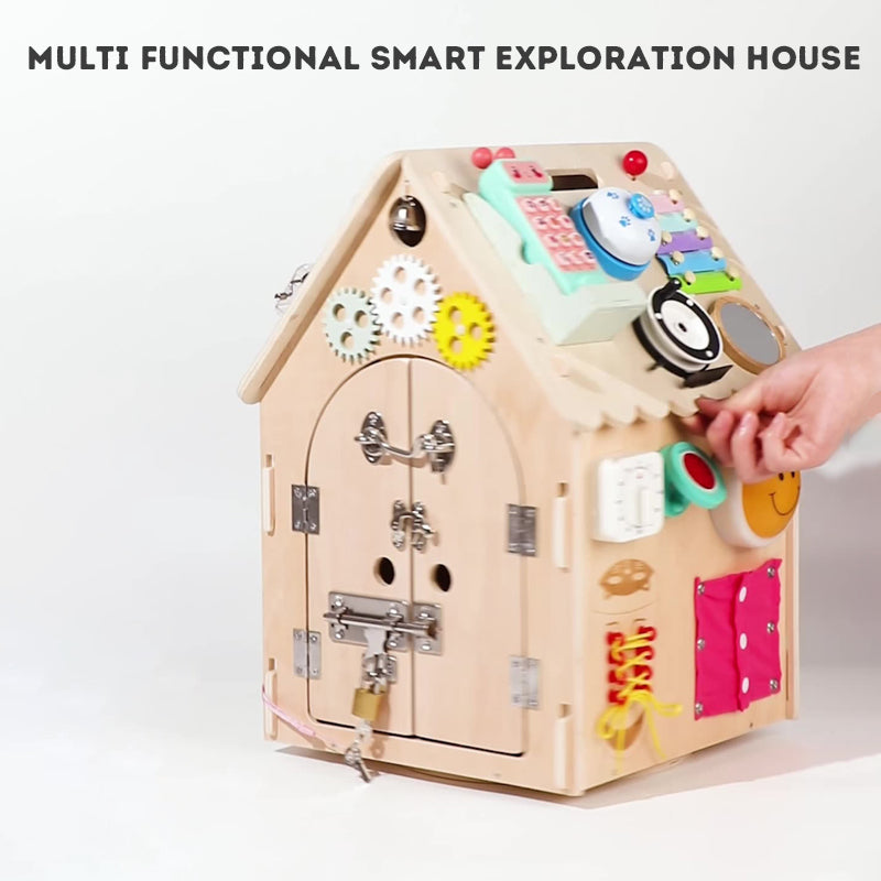 Baby Early Education Wooden Toys Baby Busy House DIY Children's Multi functional Toy