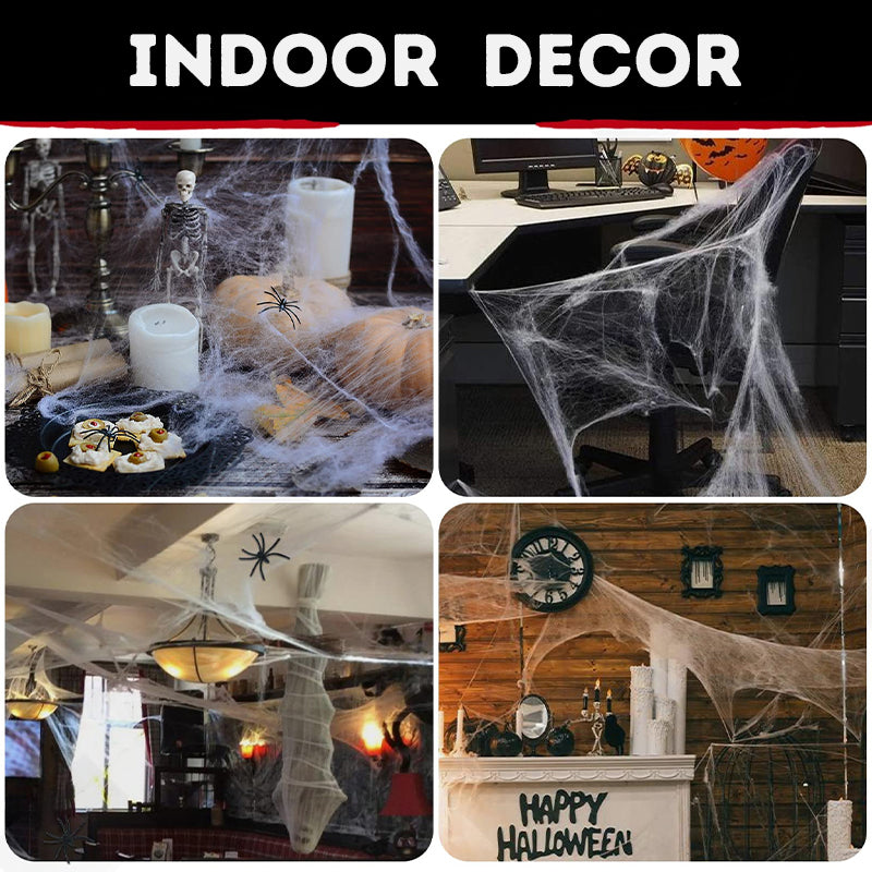 Halloween Decoration Halloween Stretchable Spider Web 150pcs Spider cobweb Outdoor Indoor Home Party Decoration Home Decor