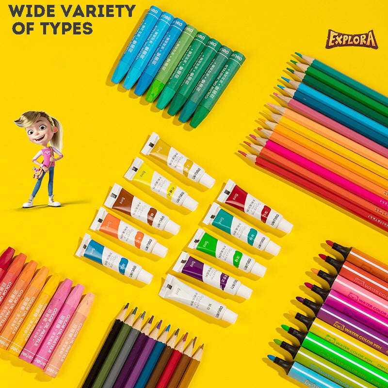 Kids Art Set Drawing Marker Painting Color Pen Watercolor Pens Crayon Pastel Set