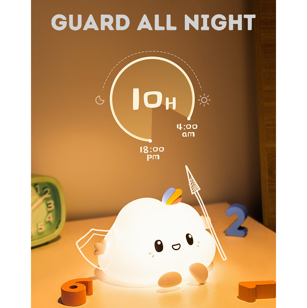 LED Silicone Night Light with Timer and Remote Control for Children's Bedroom Lamp