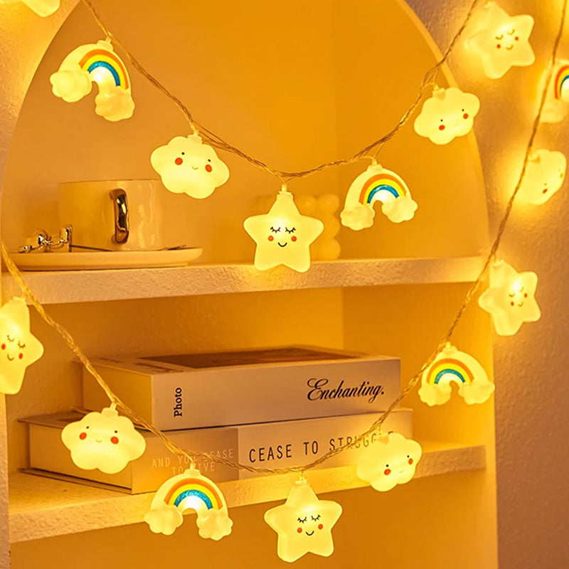 Star Cloud Mini Colorful Light String Ambient Lamp Kid's Tent Lamp Room Hanging Lamp Birthday Decorative Lamp