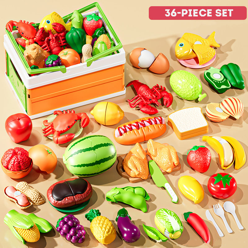 Kitchen Toy Set Cutting Peeling Play Set Toy Fruit Vegetable Pretend Toy Simulated Chew-able Toys