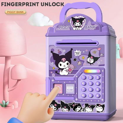 ATM Bank Savings Box Fingerprint Money Savings Box Coin Machine Children's Multi functional Safe Box