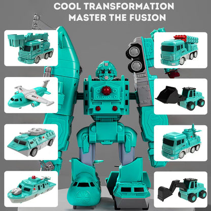 Magnetic Transformation Engineering Car Assembled Toy Deformation Robot Car Toy For Kids
