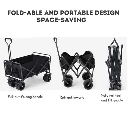 Kids or Pets Wagon collapsible trolley with telescopic handle cargo cart foldable with sunshade canopy