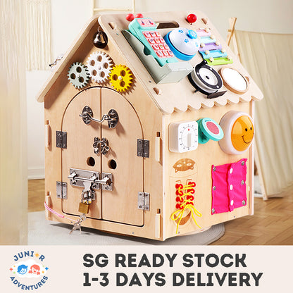 Baby Early Education Wooden Toys Baby Busy House DIY Children's Multi functional Toy