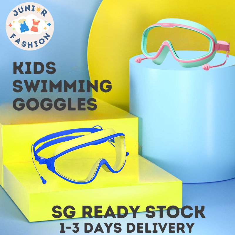 Goggles Swimming Kids Swimming Goggles Anti-fog Wide Vision Adjustable Waterproof Silicone Frame