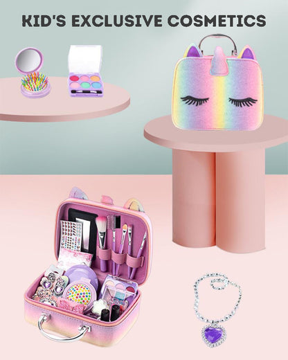 Kids Makeup Toys Girls Pretend Toys 30-pieces Makeup Bag Set Princess Gift Beauty Toys Set