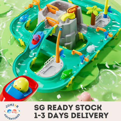 Fishing track toy which can filled water pretend play water park toy for boys girls birthday ideal gift