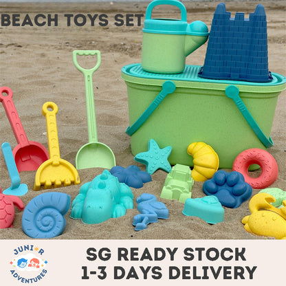 Sand Toys Beach Toys for Kids 20PCS Sand Toys Set Beach Trailer Toys Sand Dump Truck Beach Shovel and Rake