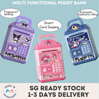 ATM Bank Savings Box Fingerprint Money Savings Box Coin Machine Children's Multi functional Safe Box