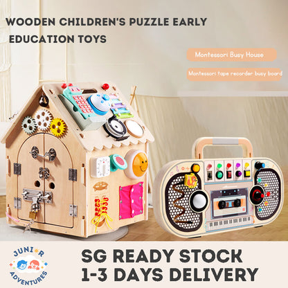 Baby Early Education Wooden Toys Baby Busy House DIY Children's Multi functional Toy