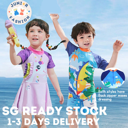 Children's One-piece Swimsuit - UPF50+ UV Protection, Quick-drying, Elastic Swimwear
