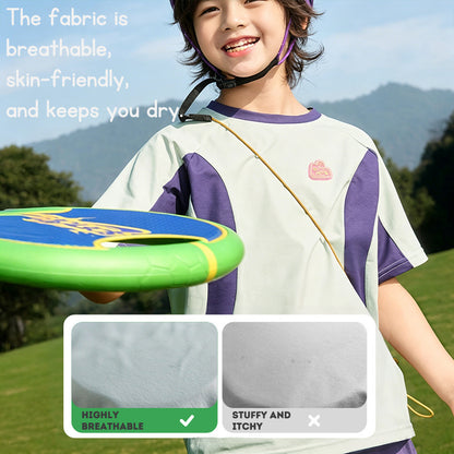 Kids Cotton-feel Quick Dry Sports T-Shirt Breathable UV Protection Summer Outdoor Active Tee