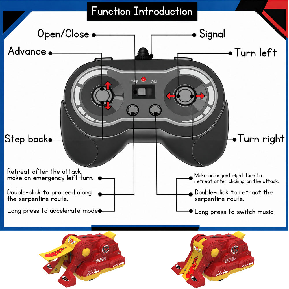 2.4G Remote Control Bumper Cars RC Battle Car Toy Stunt Battle Cars with Light & Music Parent-Child Game Toy