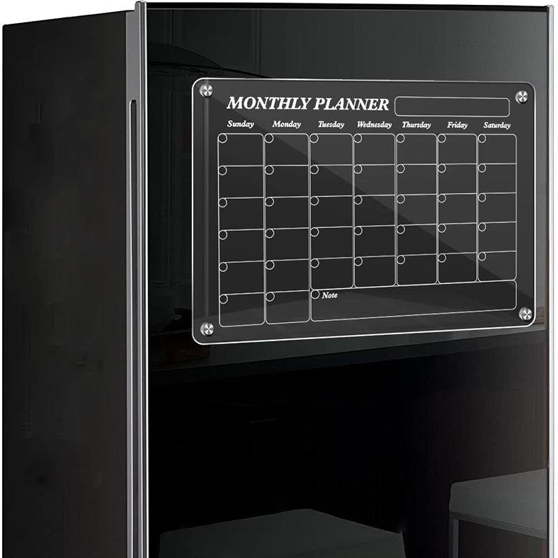 Fridge Magnetic Acrylic Writing Board Transparent Monthly Calendar Memo Board