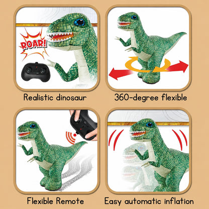 Remote Control Inflatable T-Rex Dinosaur Toy for Kids, Realistic Electric Walking Dinosaur Toy, Birthday Gift