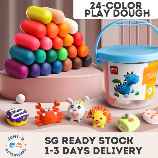 24-Color Non-Toxic Play dough Set for Kids, Ideal for Kindergarten and Elementary School Play