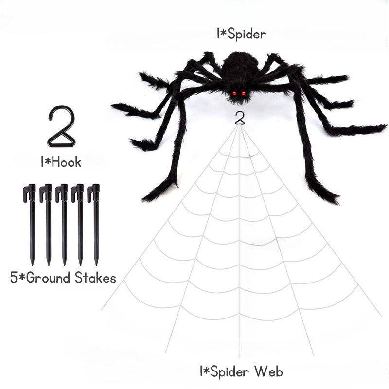 Halloween Decoration 5M Halloween Spider We+/- 1.5M Giant Spider cobweb Outdoor Indoor Home Party Decoration