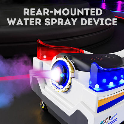 Children's Police Car Design Twist Car with Water Spray Device, Cool Lighting, Music, and Fun Simulated Siren Sound