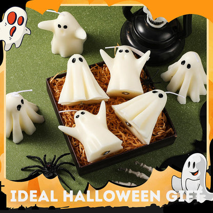 Halloween Decoration Scented Candle 6PCS Halloween Ghost Candle Party Decoration Room  Desktop Decor