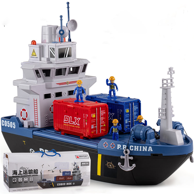 Large-scale toy ship maritime transport vessel capable of accommodating cargo ships simulated toy ship realistic sound effects spray