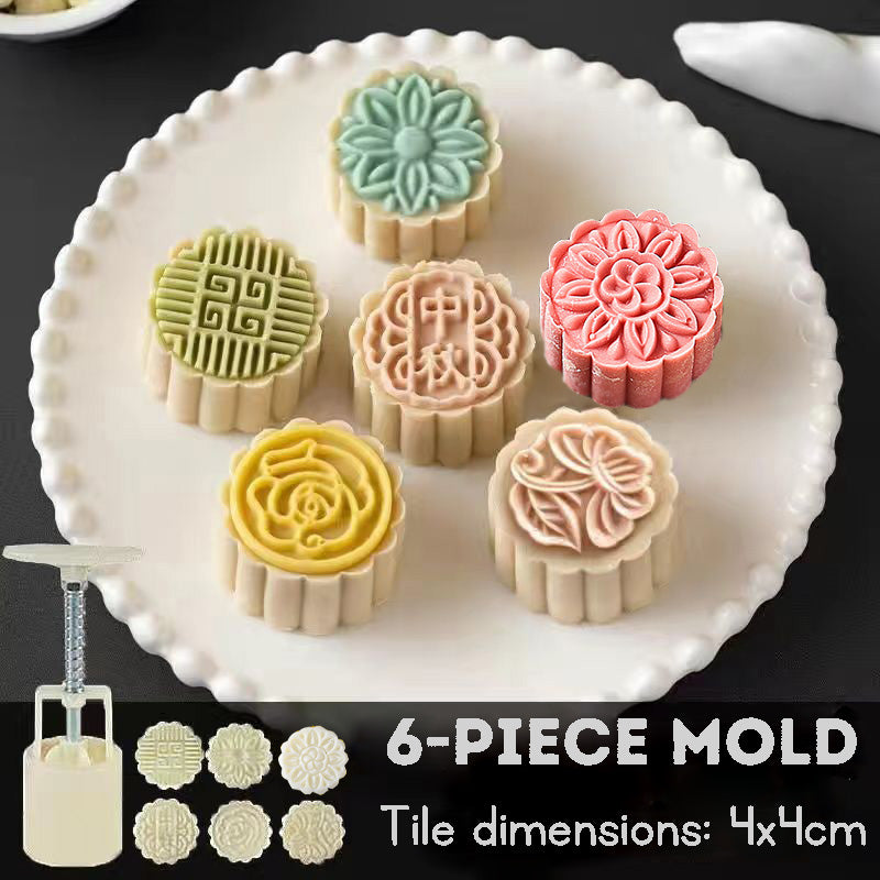 Children's Mid-Autumn Festival Pretend Playdough Mooncake Play Dough Embossing Mold Combo Set Creative Toy